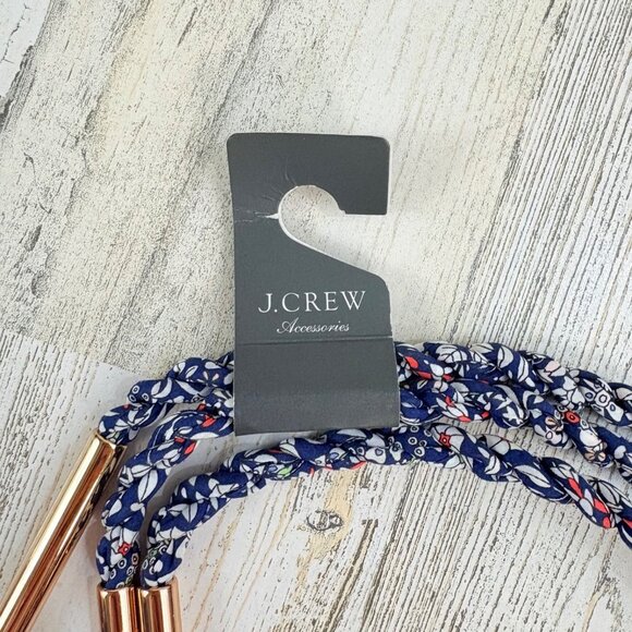 J Crew Liberty London Fabrics Junes Meadow Lawn Blue Lariat Belt NWT - Picture 2 of 9
